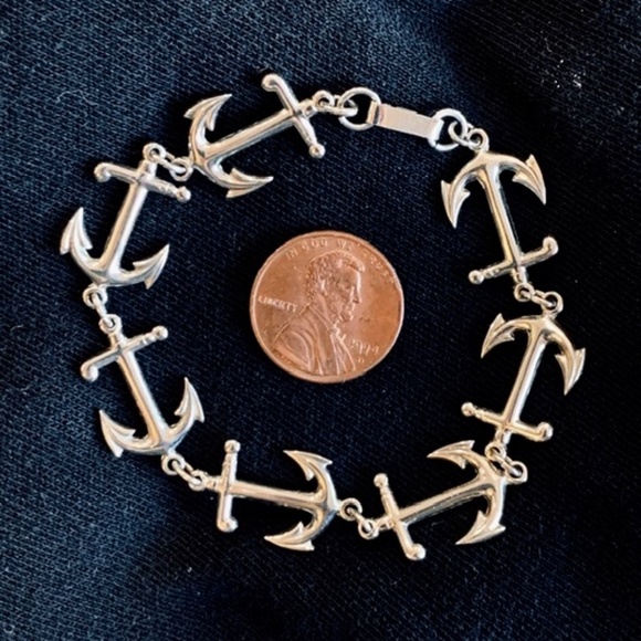 Jewelry Vintage Sterling Silver Anchor Link Bracelet Poshmark